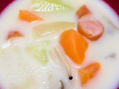 野菜の甘さが美味しい♡豆乳スープ
